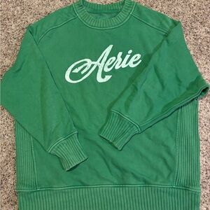 Aerie Women's Crewneck Sweater in Green